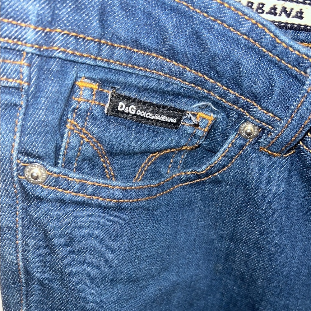 Dolce & Gabbana Blue Boot Cut Jeans with Classic Design